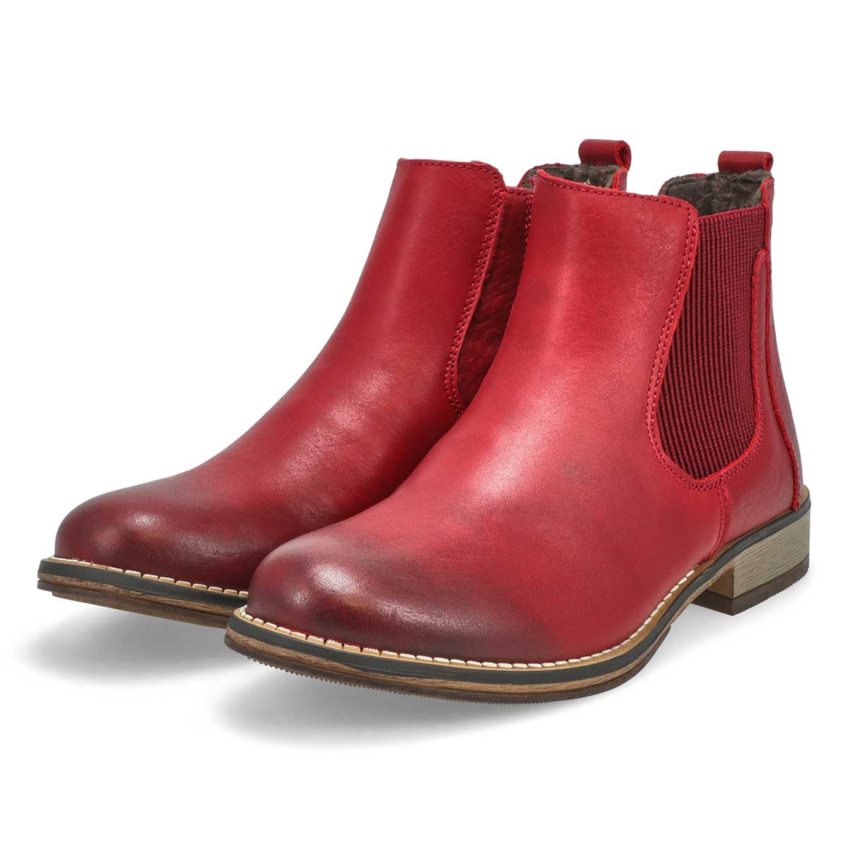 Botte Chelsea BERLINA 01, rouge, femmes