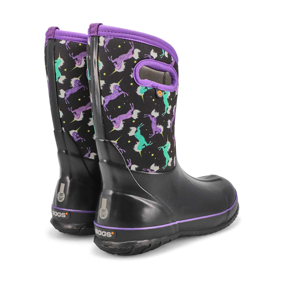 Girls' CLASSIC UNICORNS blk wtpf winter boots