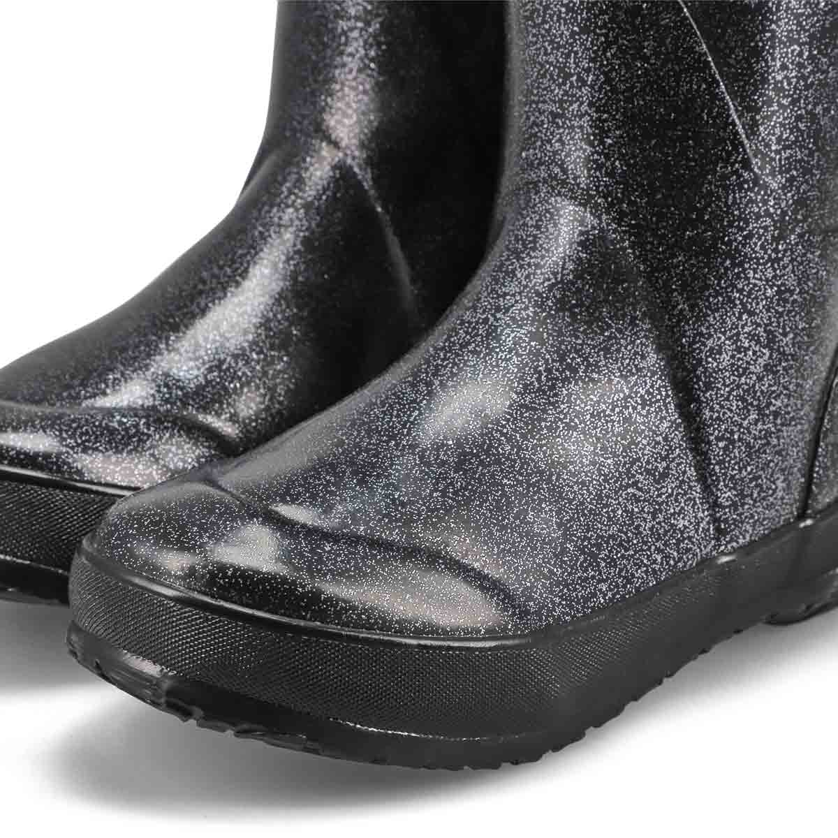 Girl's Rainboot Glitter Rain Boot - Black