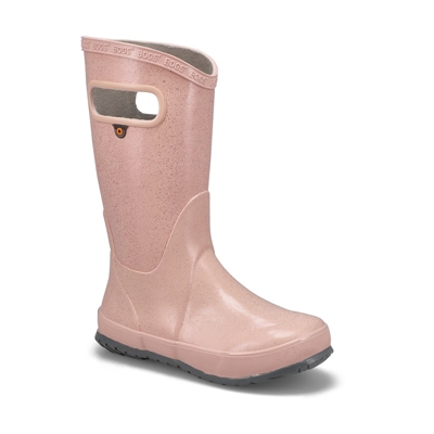 Grls Glitter Rain Boot - Rose Gold