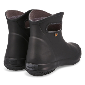 Women's Patch Ankle Rain Boot - Black