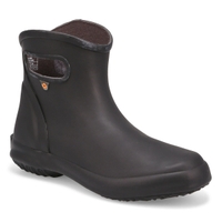 Women's Patch Ankle Rain Boot - Black