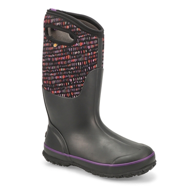 Lds Classic Tall Twinkle Boot - Blk/Mlti