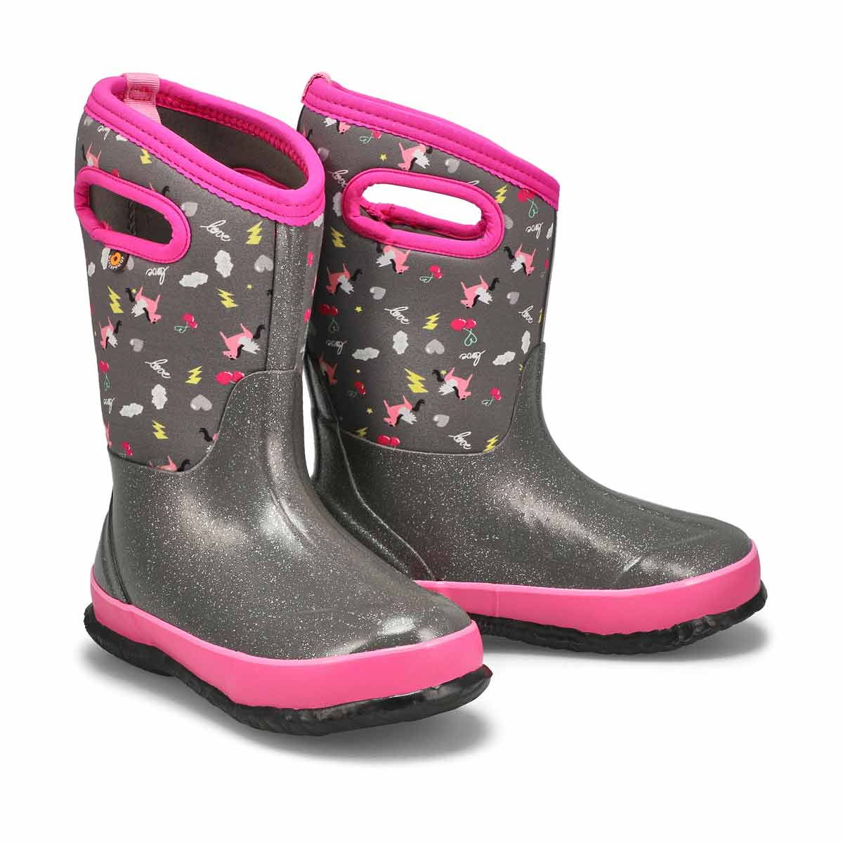 Bottes imper. CLASSIC PEGASUS, gris foncé, filles