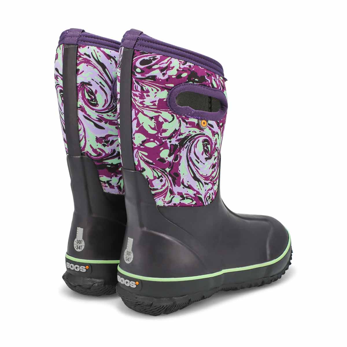 Girls' Classic Marble Waterproof Boot - Purple