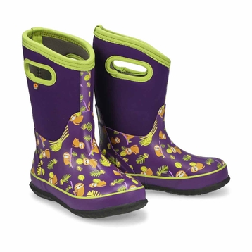 Botte d'hiver imp. CLASSIC SLOTH, violet, filles