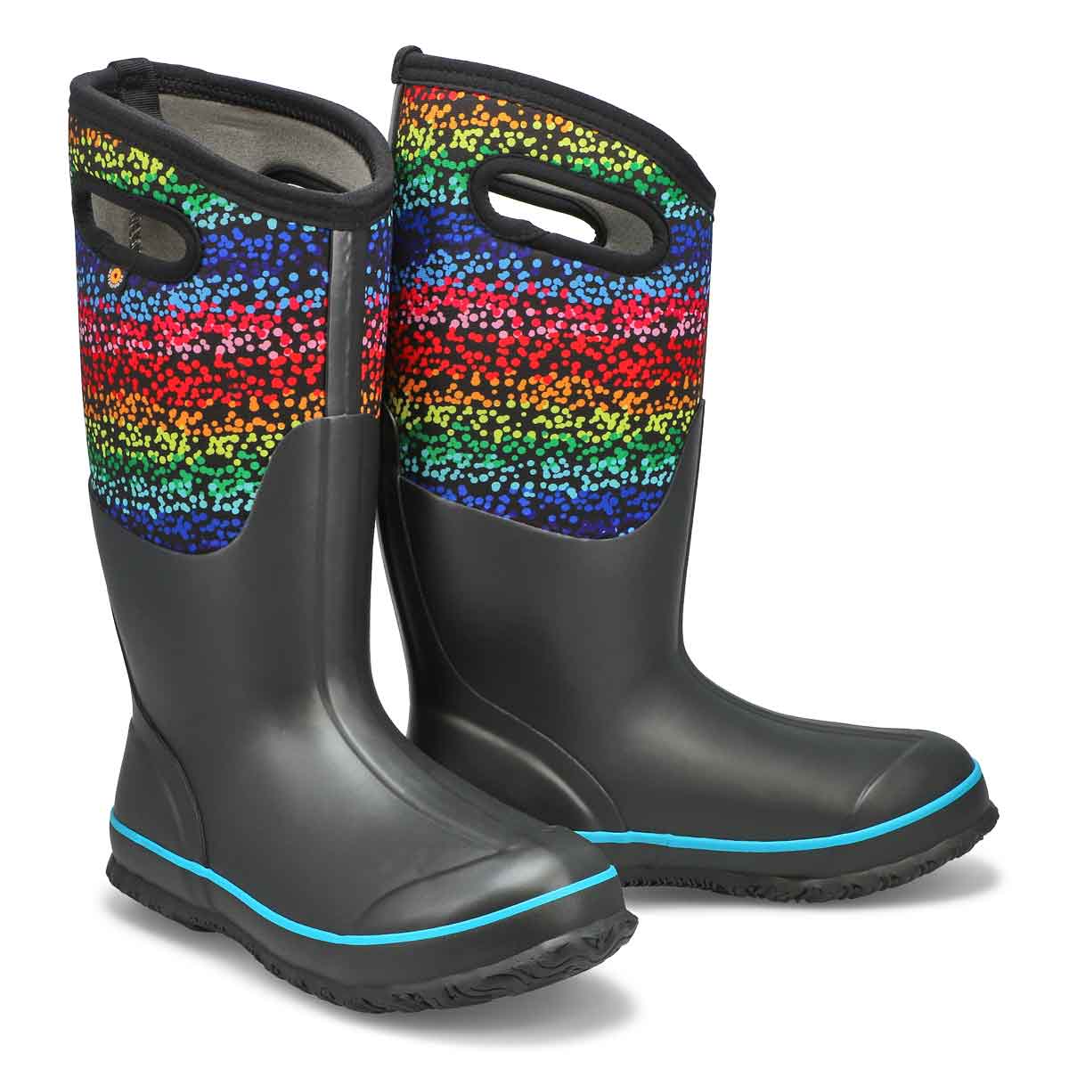 Women's Classic Rainbow Dots Waterproof Boot - Multi