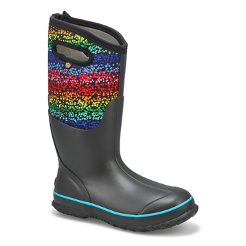 Women's Classic Rainbow Dots Waterproof Boot - Mul