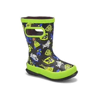 Inf-B Skipper Monsters Rainboot - Black/Multi