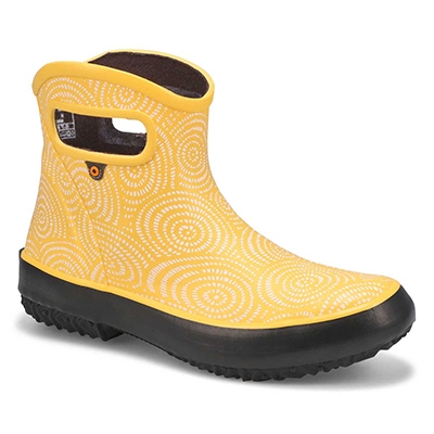Lds Patch Ankle Rainboot-Sunglow/Gold
