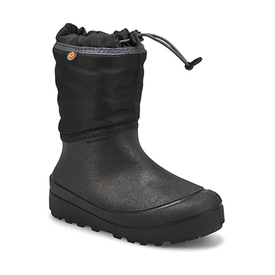 Kds Snow Shell Solid Waterproof Winter Boot - Black