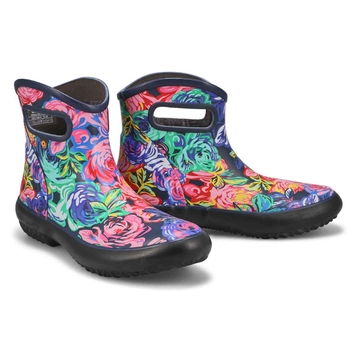 Women's Patch Ankle Rain Boot - Rose Multi