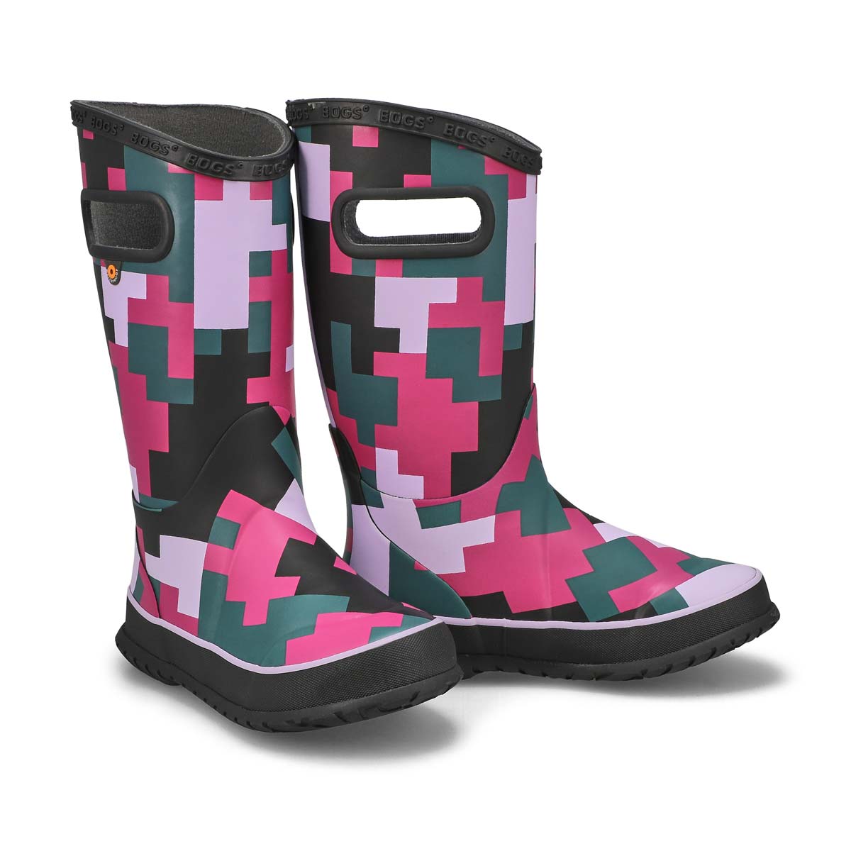 Girls Big Camo Rain Boot - Black Multi