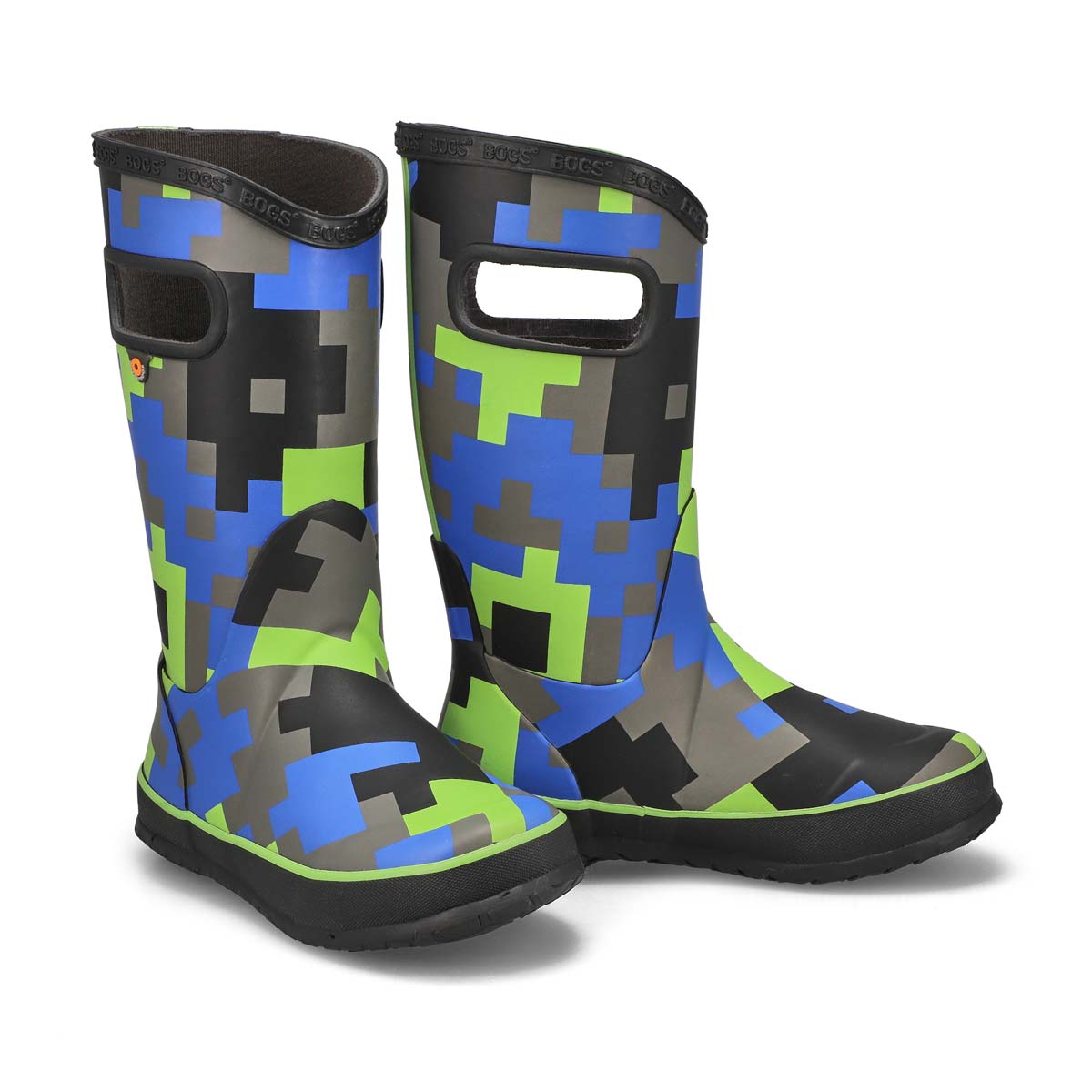 Bogs Kids Big Camo Rain Boot Black