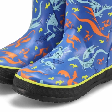 Boy's Dragons Rain Boot - Blue Mlti