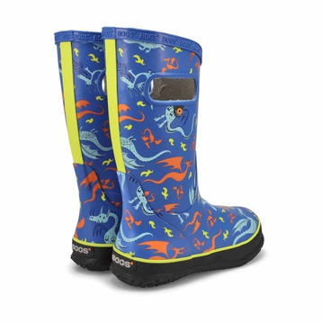 Boy's Dragons Rain Boot - Blue Mlti