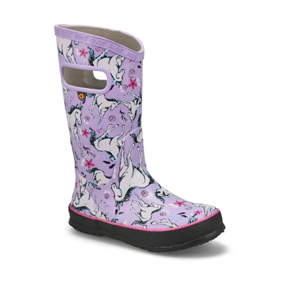 Grls Unicorn Awesome Rain Boot - Lavender