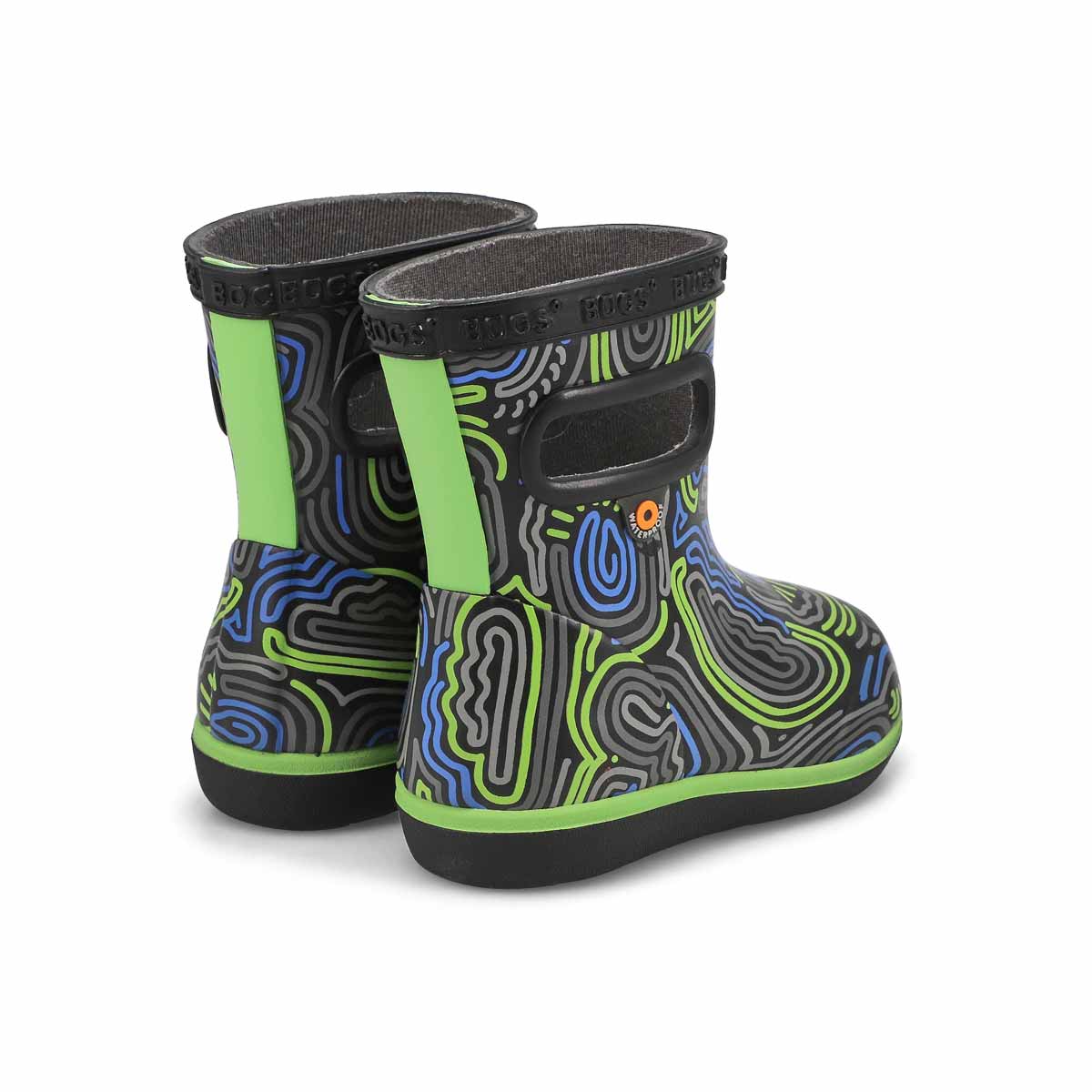 BOGS Kids' Skipper II Rain Boot - Waterproof Unisex-Child Rain Boots With Easy-On Handles