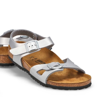 Kids' Rio Birko-Flor 2 Strap Narrow Sandal - Silve