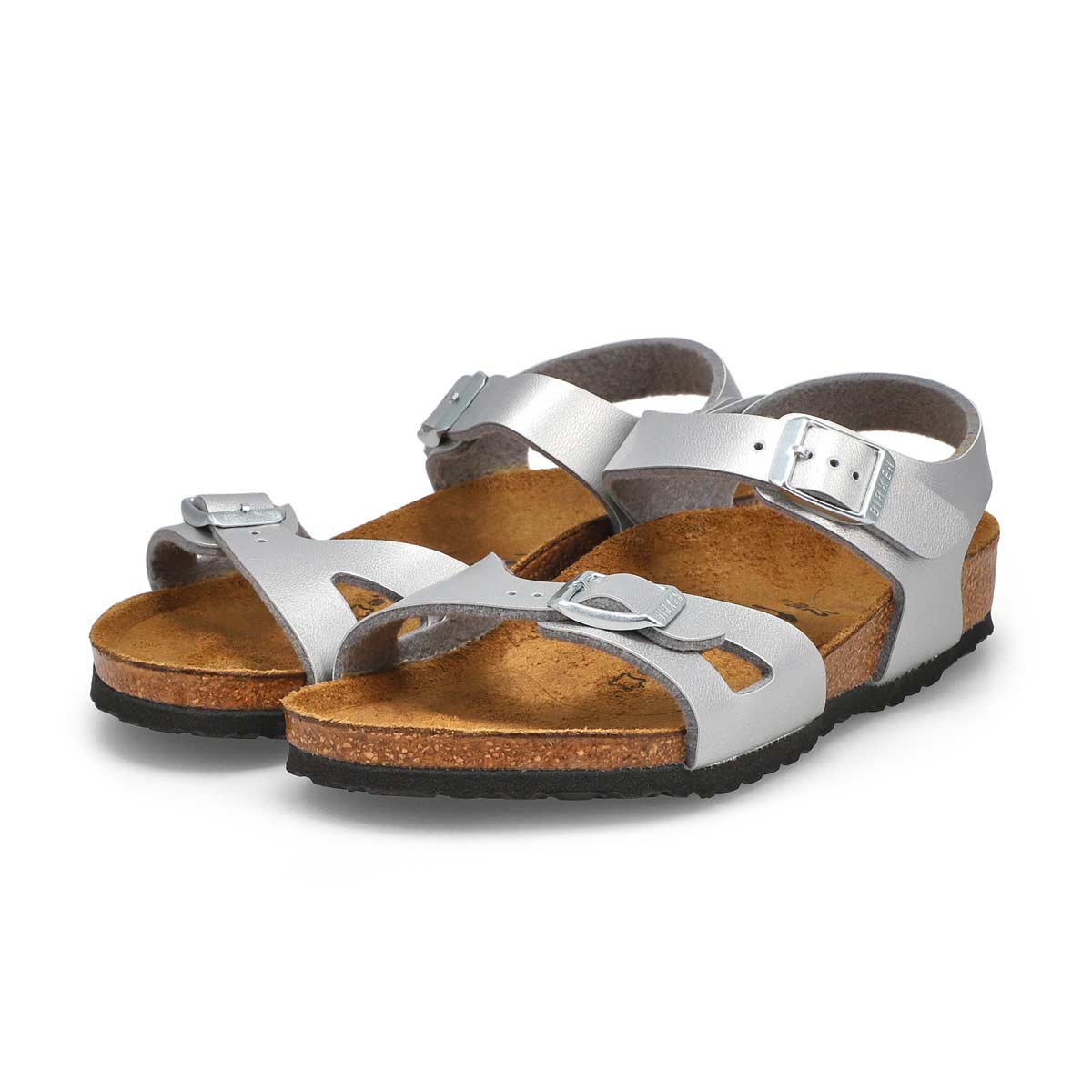 Kids' Rio Birko-Flor 2 Strap Narrow Sandal - Silve