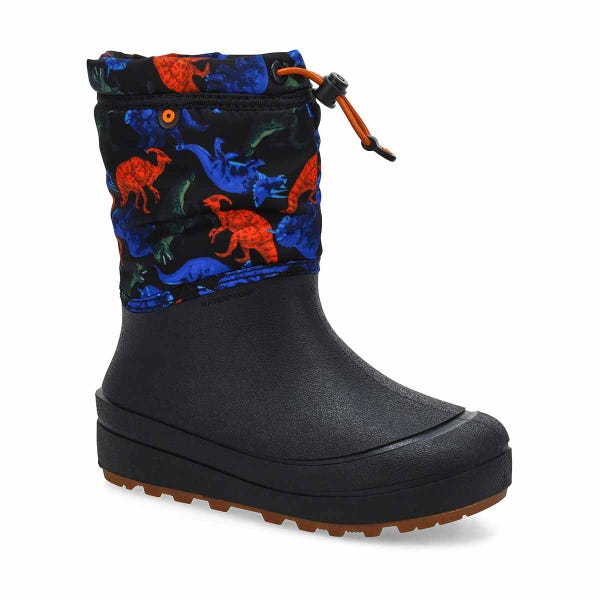 Boys' Snow Shell Real Dino Waterproof Winter Boot - Black/Multi