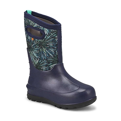 Grls Neo-Classic Firework Floral Waterproof Boot - Navy/Multi