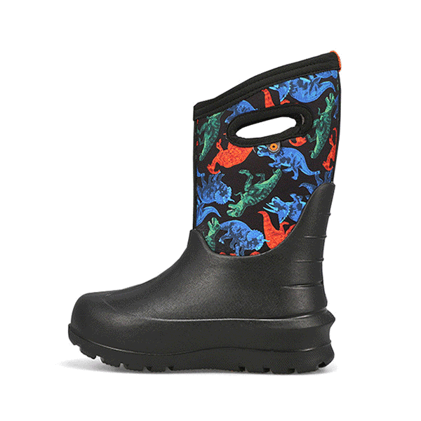 Bogs Neo Classic Real Dino Boots in Black Multi Size 3 Youth