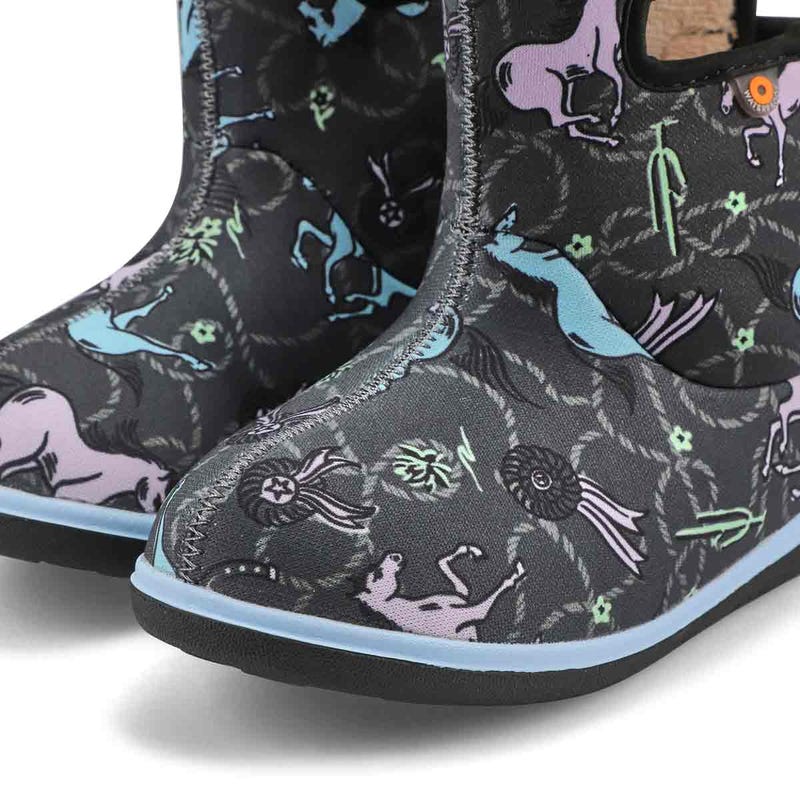 Infants'  Baby Bogs II Horses Waterproof Boot - Dark Grey/Multi