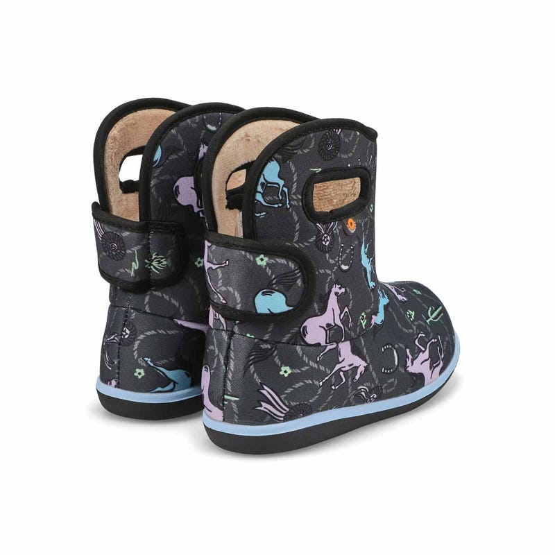Infants'  Baby Bogs II Horses Waterproof Boot - Dark Grey/Multi