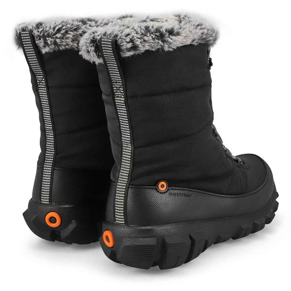 Women's Cedar Quilt Lace Waterproof Boot - Black