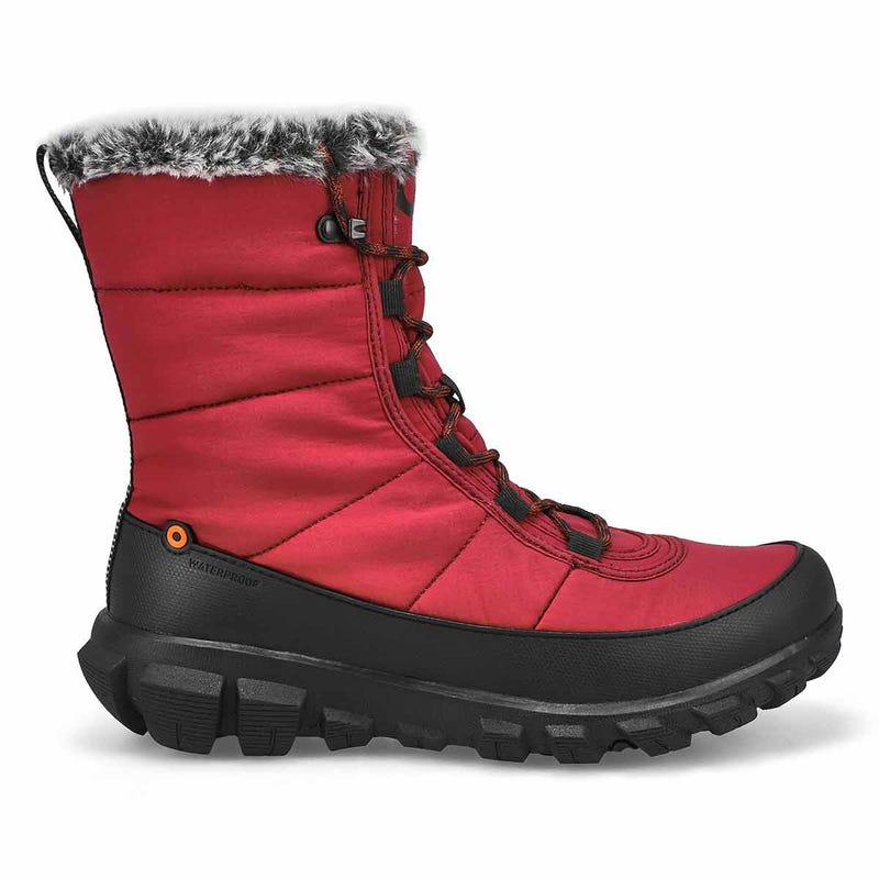 Women's Cedar Quilt Lace Waterproof Boot - Garnet