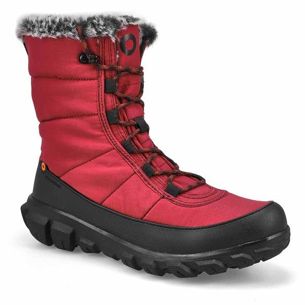 Women's Cedar Quilt Lace Waterproof Boot - Garnet