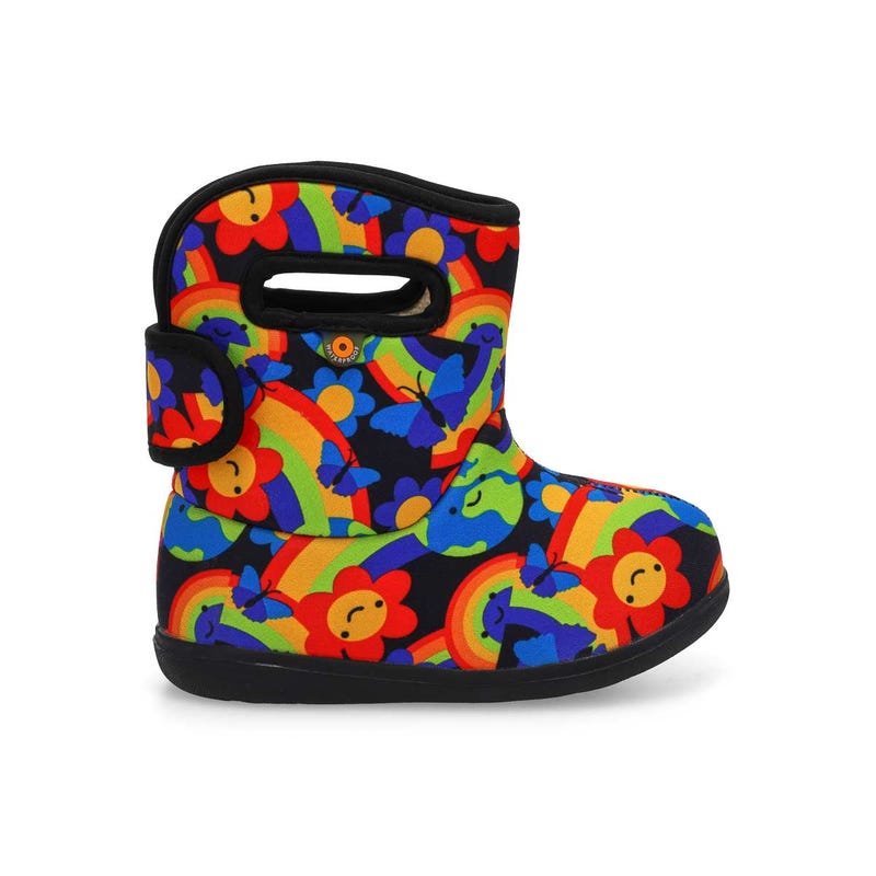 Infants' Baby Bogs II Rainbow Planet Waterproof Boot - Black/Multi
