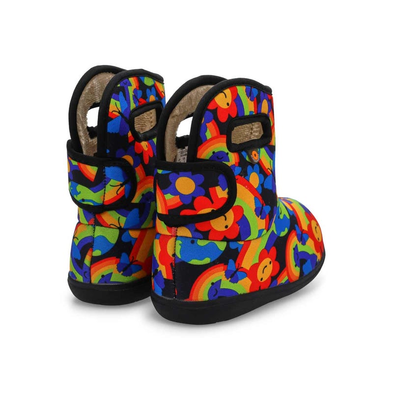 Infants' Baby Bogs II Rainbow Planet Waterproof Boot - Black/Multi