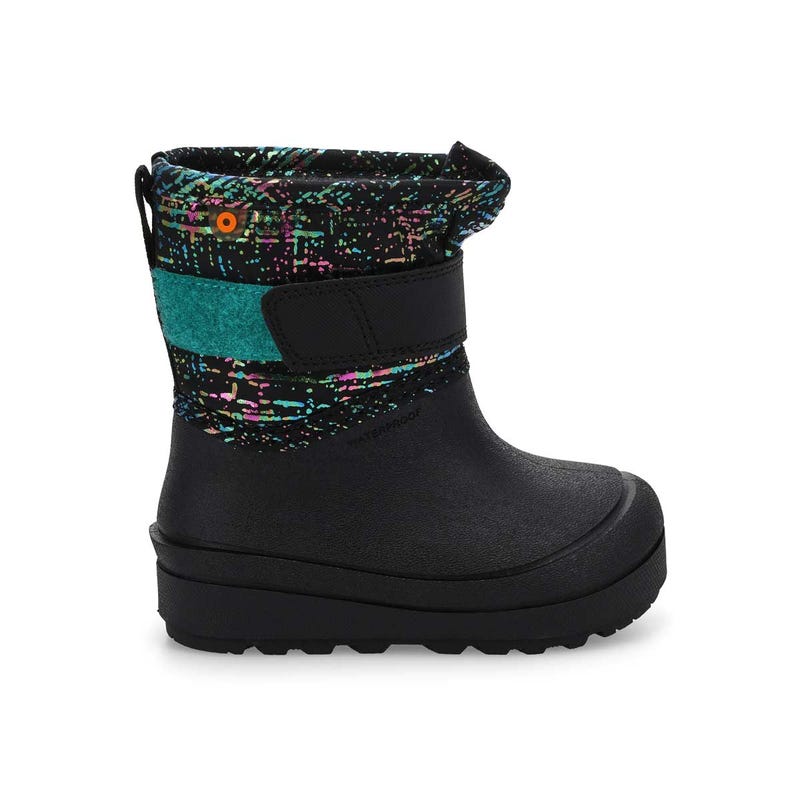 Infants' Baby Snow Shell Metallic Stripe Waterproof Winter Boot -  Black/Multi