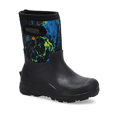 Botte d'hiver imperméable YORK SEAMLESS ACID CAMO, noir/multi, enfants
