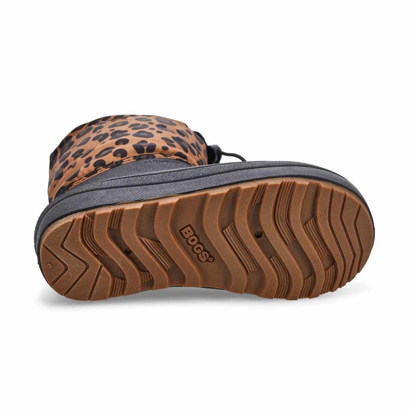 Girls'  Snow Shell Leopard Winter Boot - Black/Multi