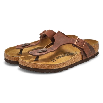 Women's Gizeh Oiled Leather Thong Sandal - Habana