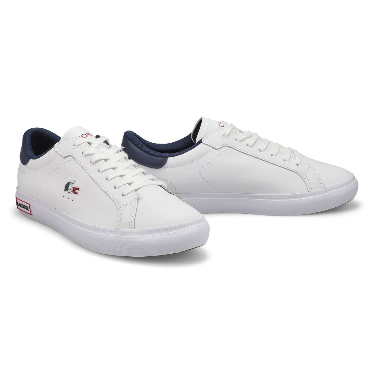 Men's Powercourt Leather Sneaker - White/Navy/Red
