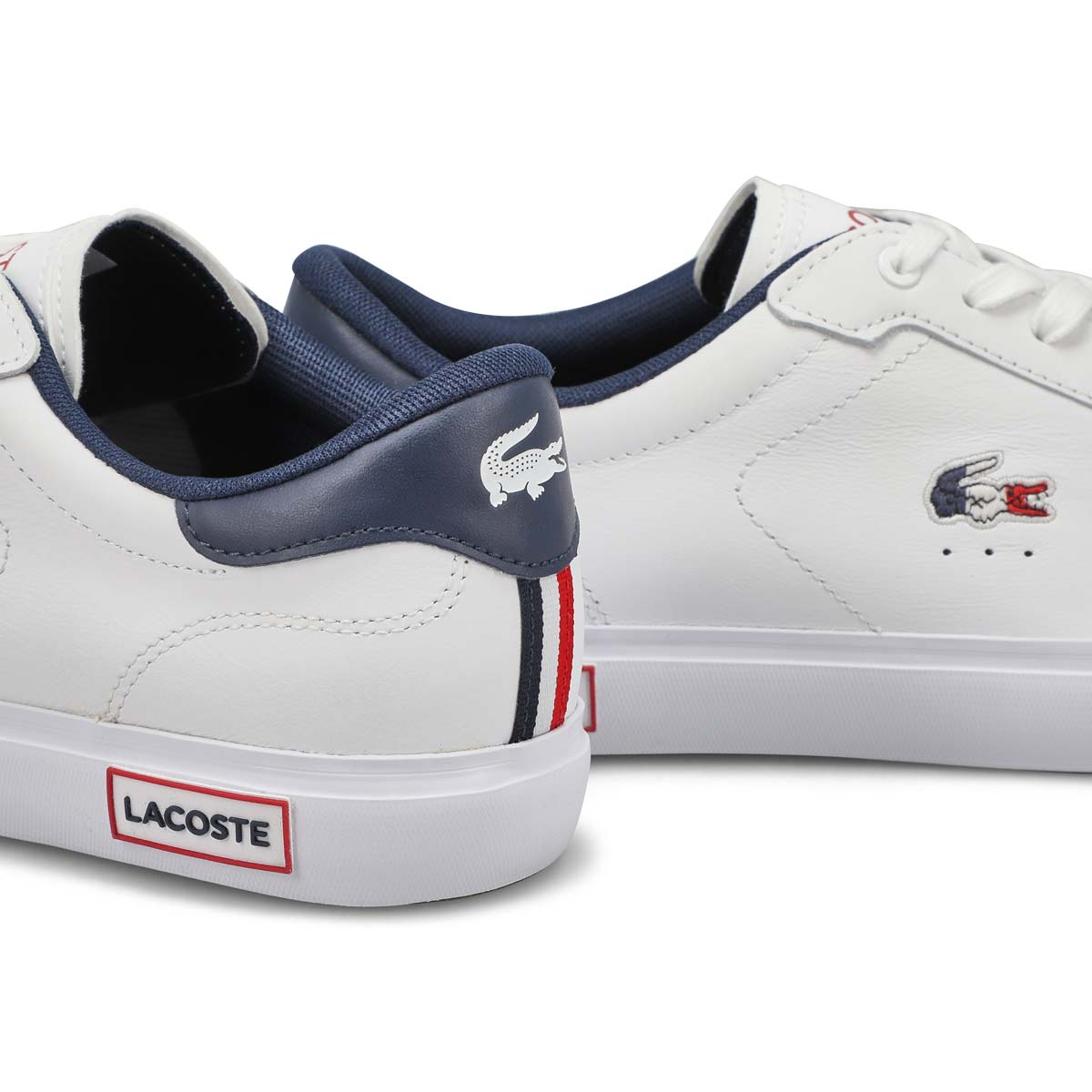 Men's Powercourt Leather Sneaker - White/Navy/Red