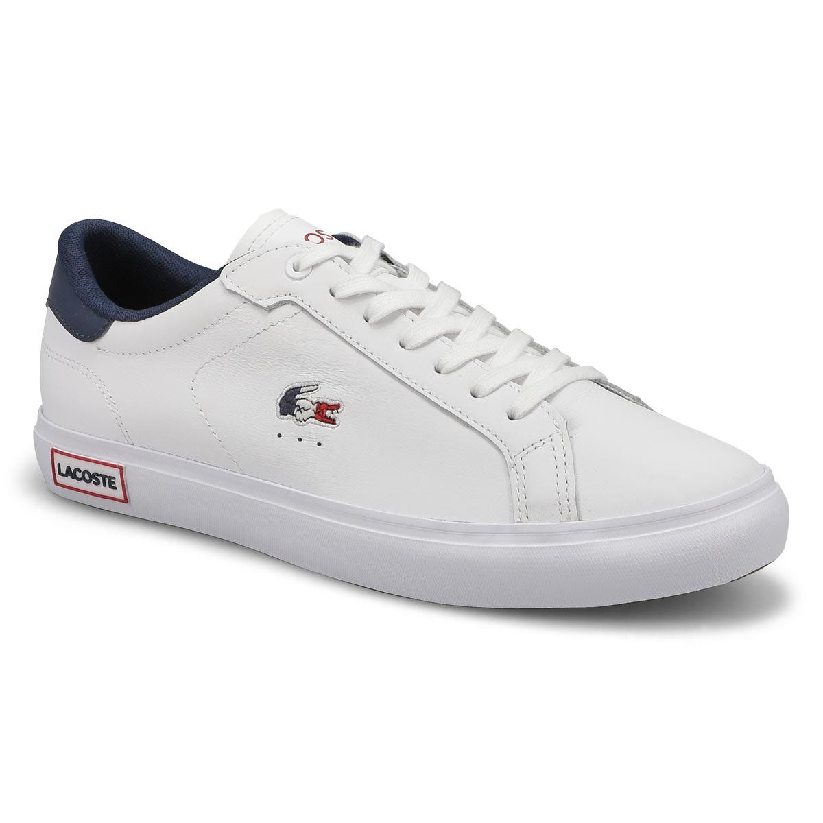 Men's Powercourt Leather Sneaker - White/Navy/Red