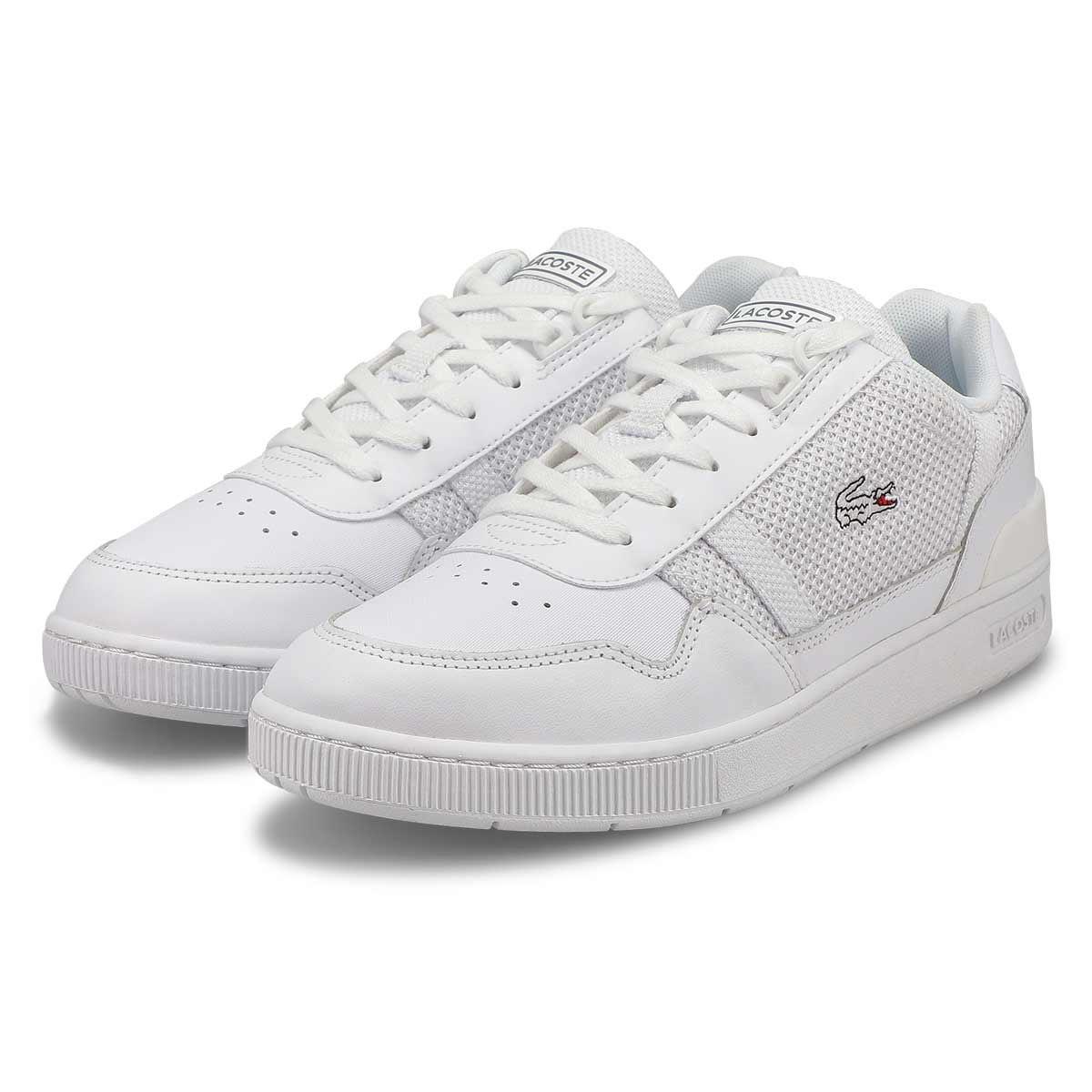 Baskets mode en cuir à lacets T-CLIP LEATHER, blanc/blanc cassé, hommes