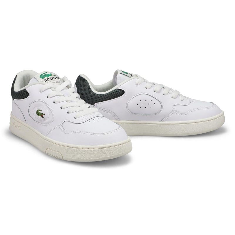 Women's Lineset Leather Lace Up Sneaker - White/Dark Green