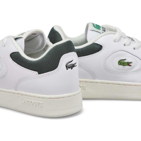 Women's Lineset Leather Lace Up Sneaker - White/Dark Green