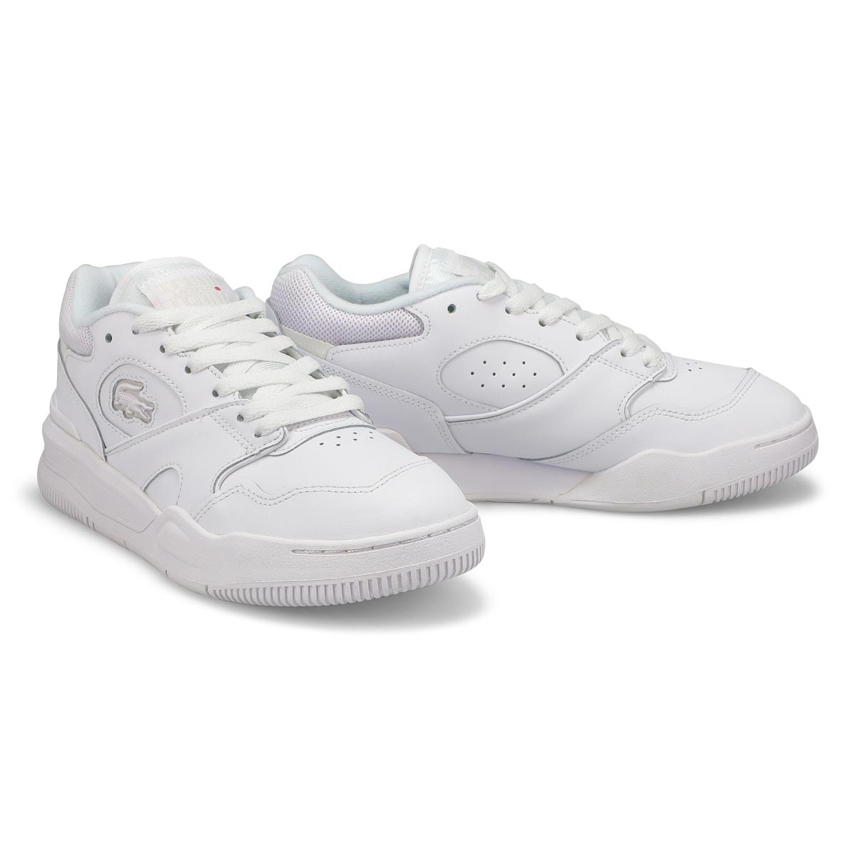 Women's Lineshot Leather Lace Up Fashion Sneaker - White/White