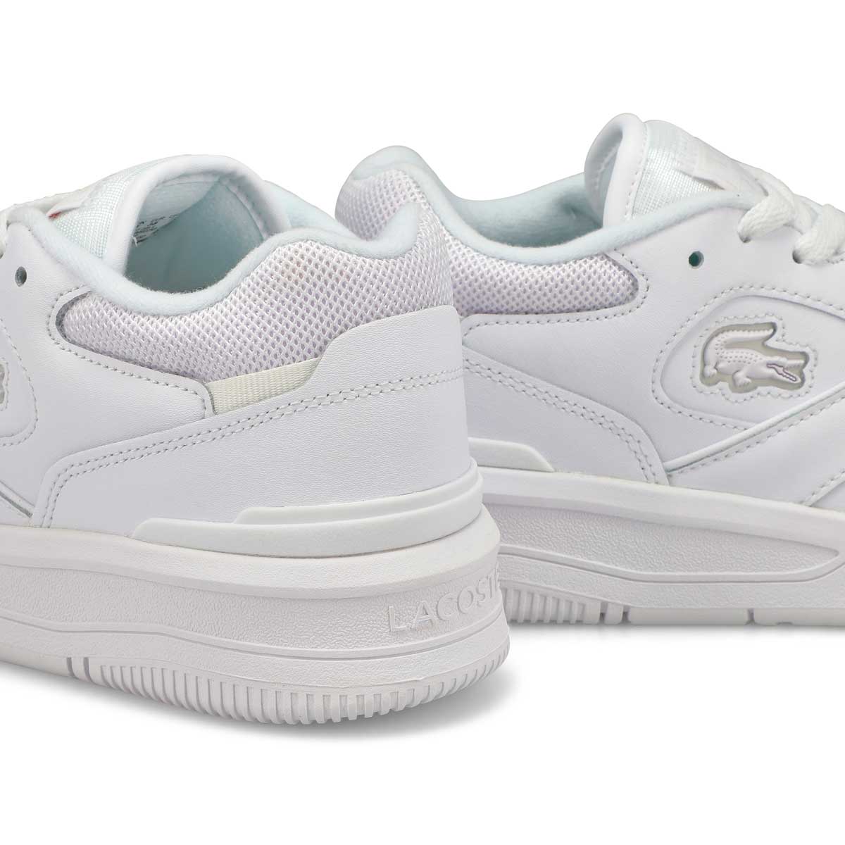 Women's Lineshot Leather Lace Up Fashion Sneaker - White/White