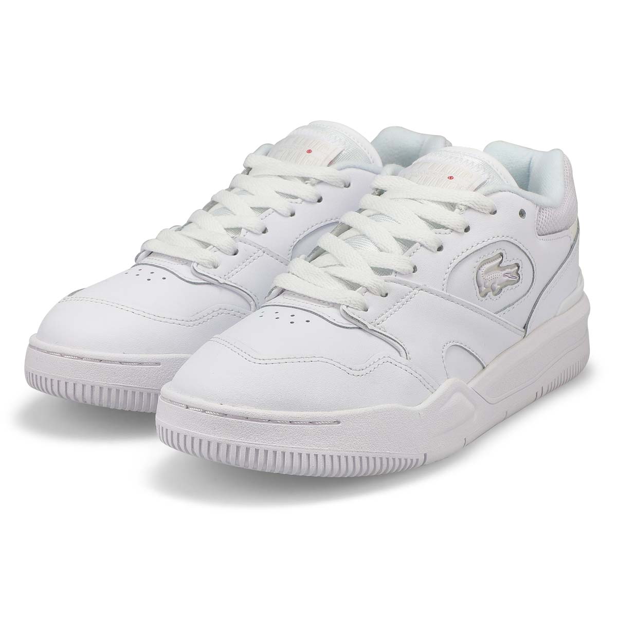 Women's Lineshot Leather Lace Up Fashion Sneaker - White/White
