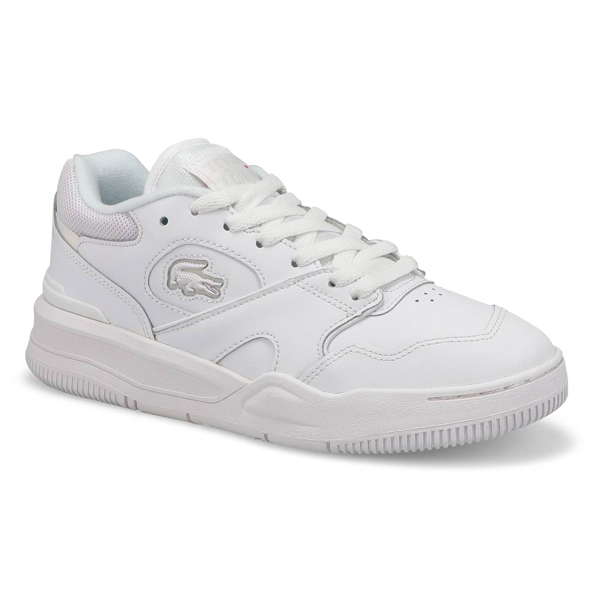 Women's Lineshot Leather Lace Up Fashion Sneaker - White/White