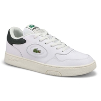 Mens Lineset Lace Up Fashion Sneaker - White/Dark Green