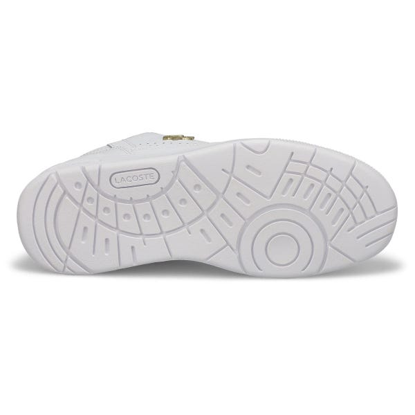 Women's T-Clip Lace Up Fashion Sneaker - White/Gold